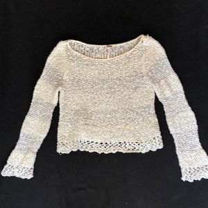Free People crochet cropped sweater